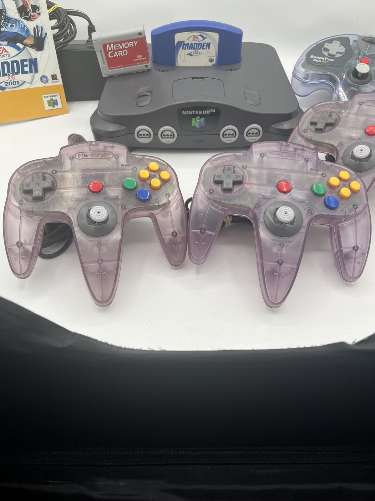 Nintendo 64 Console Atomic Purple Controller Bundle w/ Game & 4 🎮 *Tested*