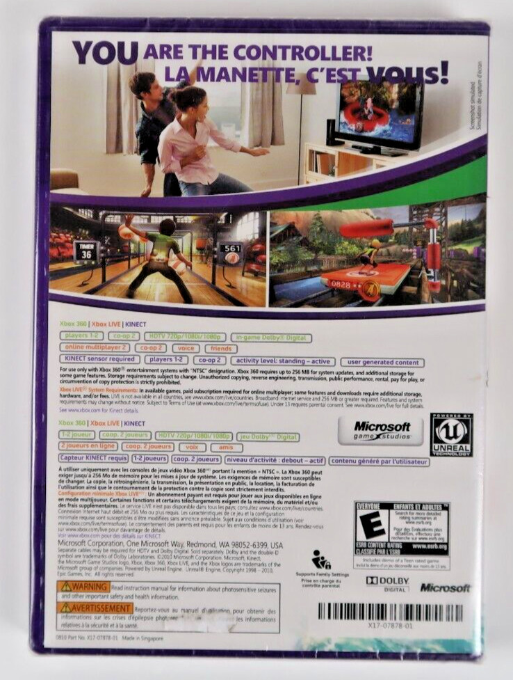 Kinect Adventures (Xbox 360, 2010) Brand New Kinect Sealed Xbox 360