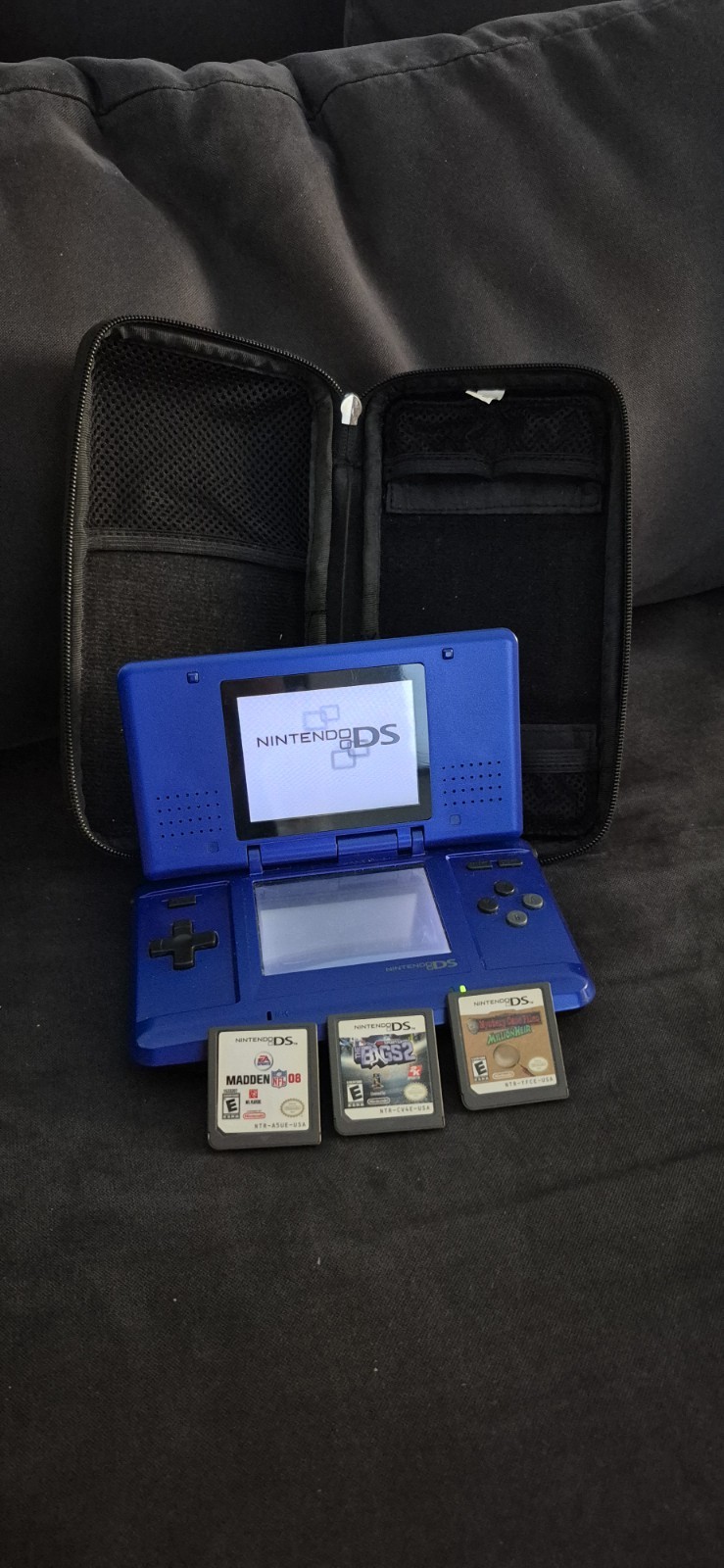 Original Nintendo DS NTR-001 Blue (No Charger) Games And Case TESTED & WORKING