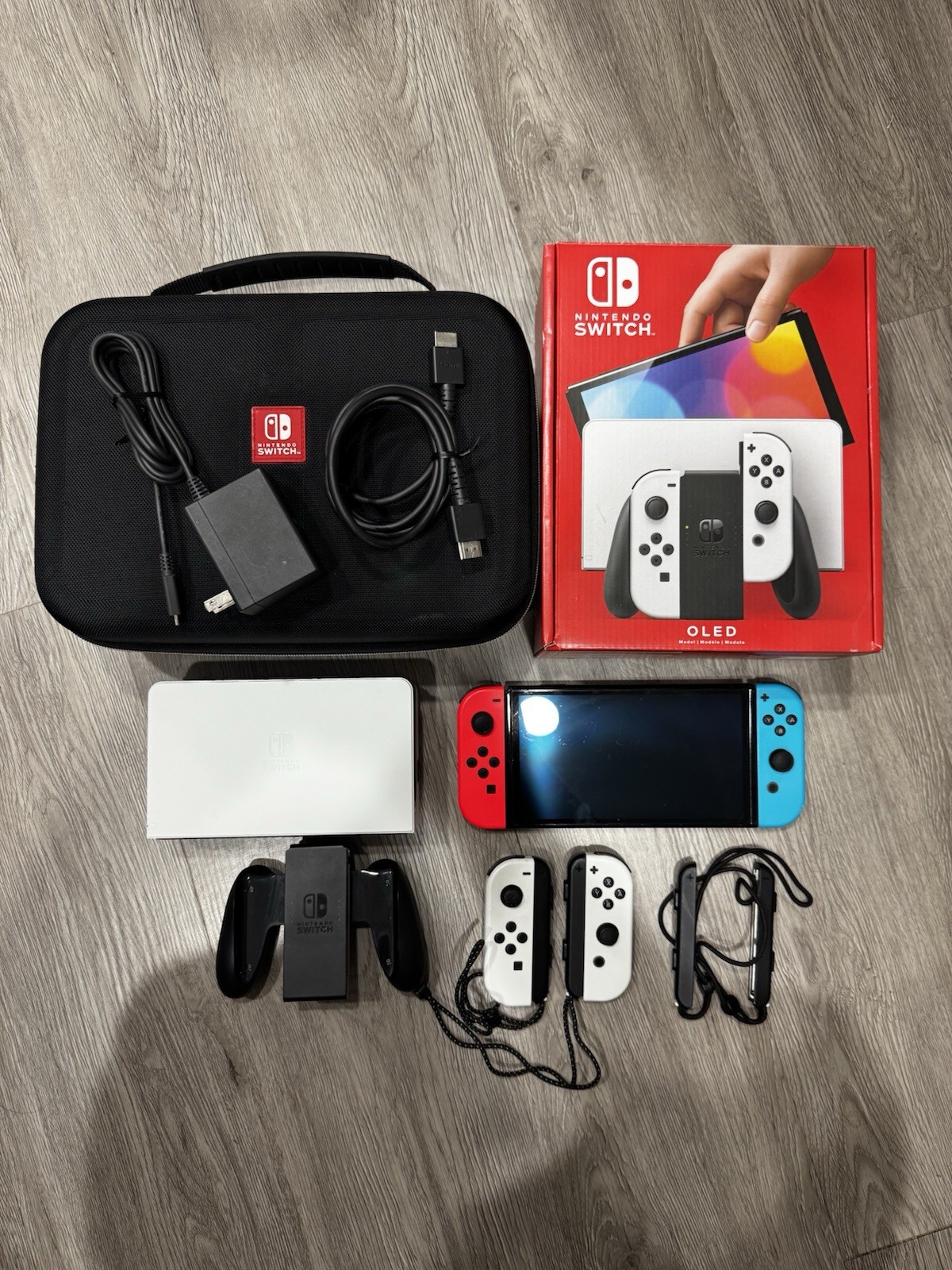 Nintendo Switch OLED Bundle W/ Travel Case And Extra Controllers – USED In Box