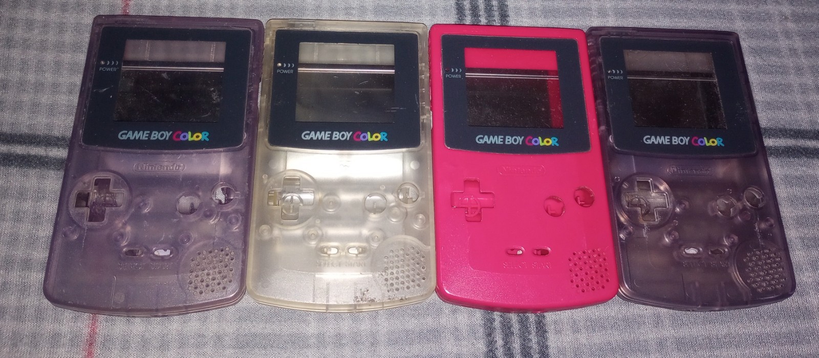 Nintendo Game Boy Color Console Shell Only CGB-001 Clear Lot Of 4. Parts. GBC