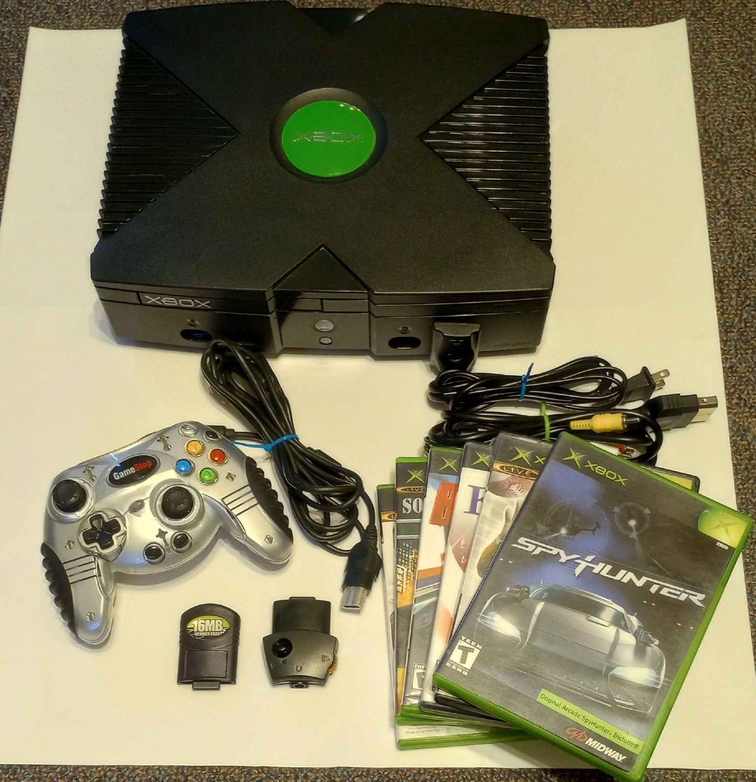 Microsoft Xbox Original Console Bundle 1 Controller 16MB Card 6 Games Tested