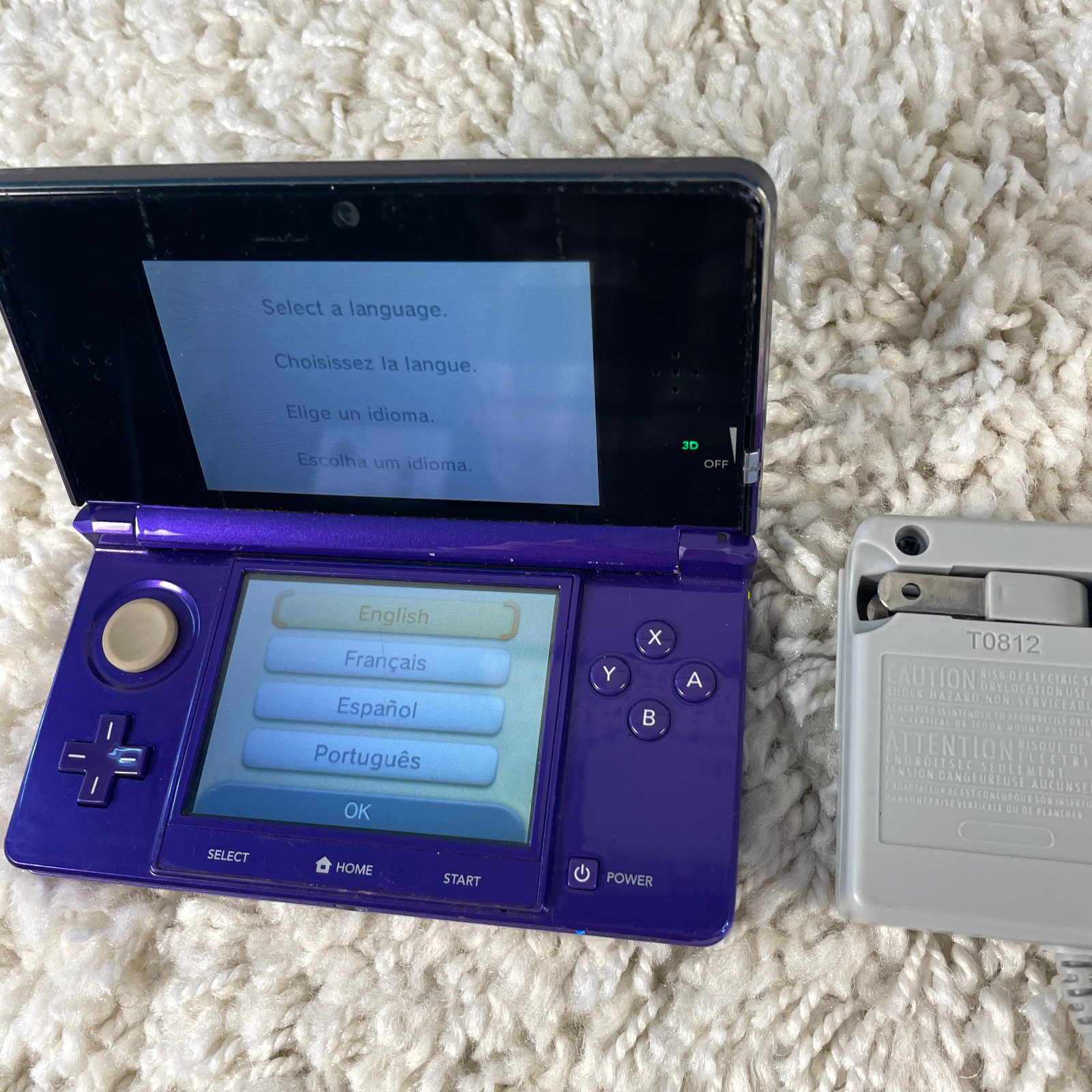 Nintendo 3DS Midnight Purple Handheld Console System CTR-001 Tested