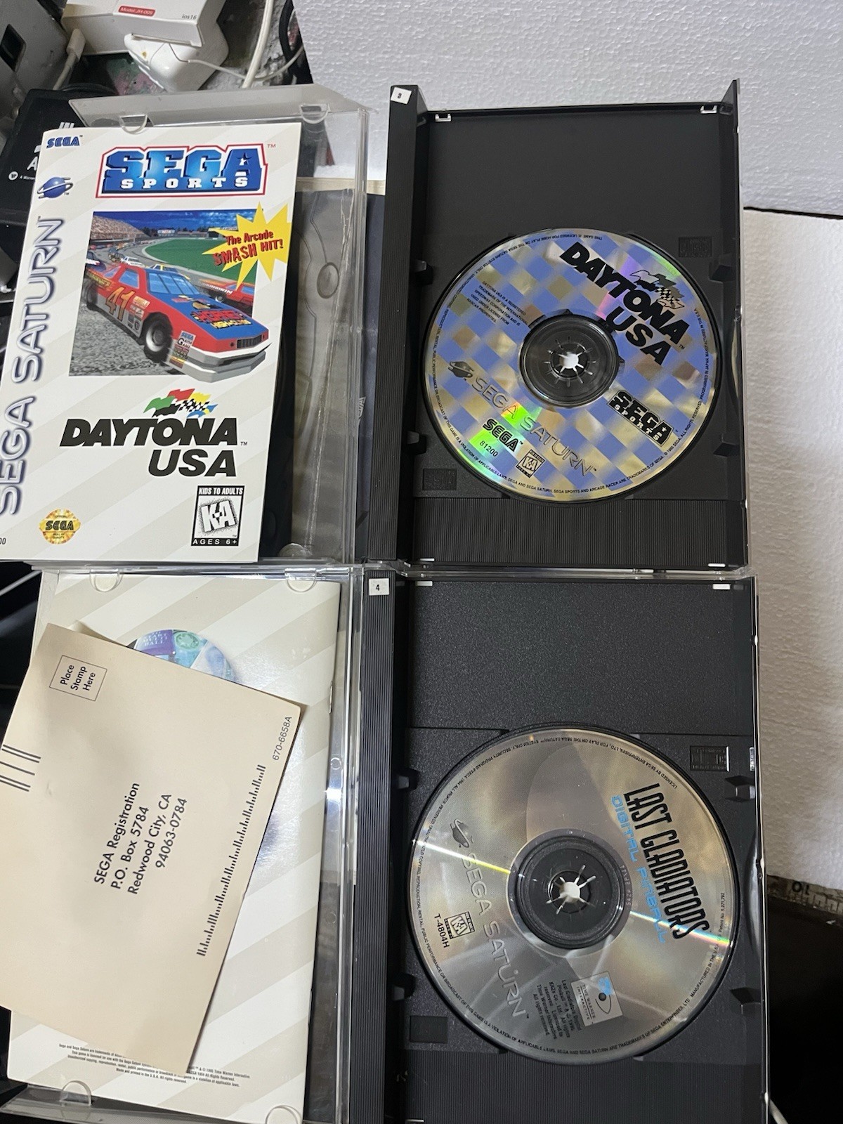sega saturn mk-80000a lot games Controllers Original box Manual & Papers Working