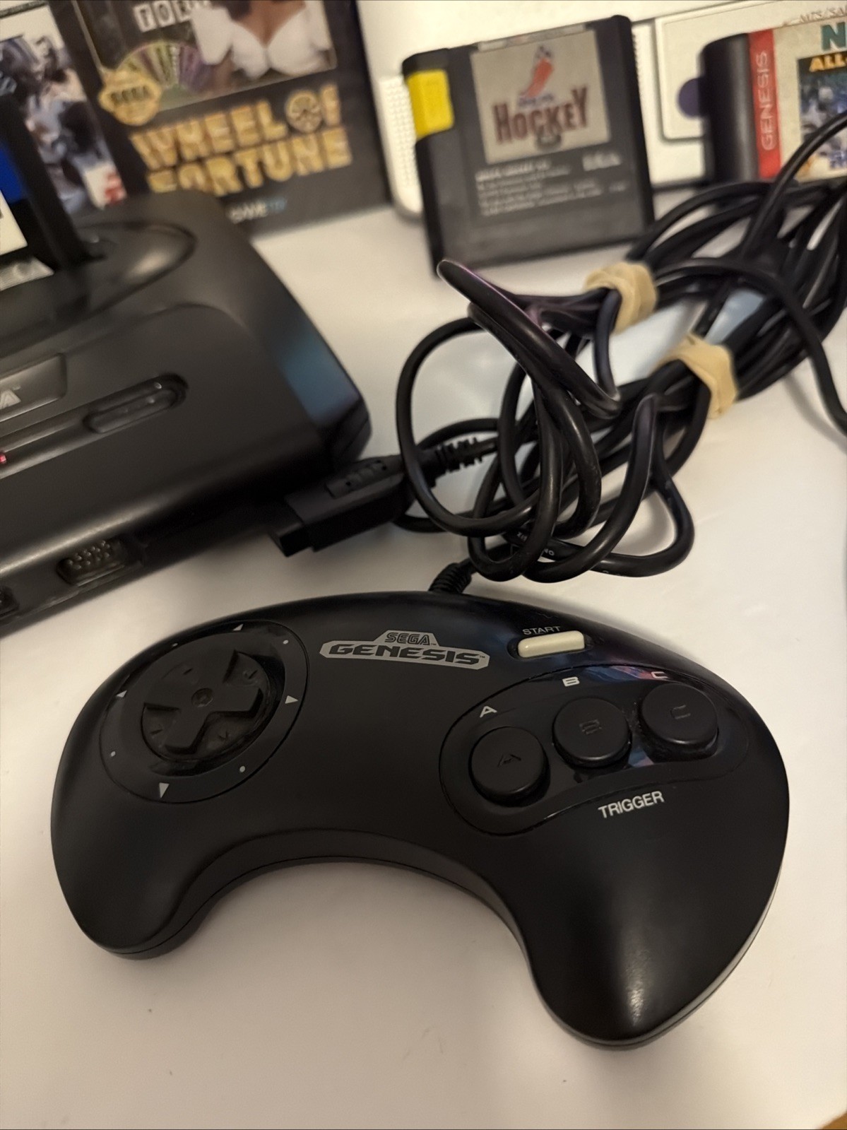 Sega Genesis Console MK-1631 Bundle w/ 2 Controllers & 6 Games – Tested & Works!