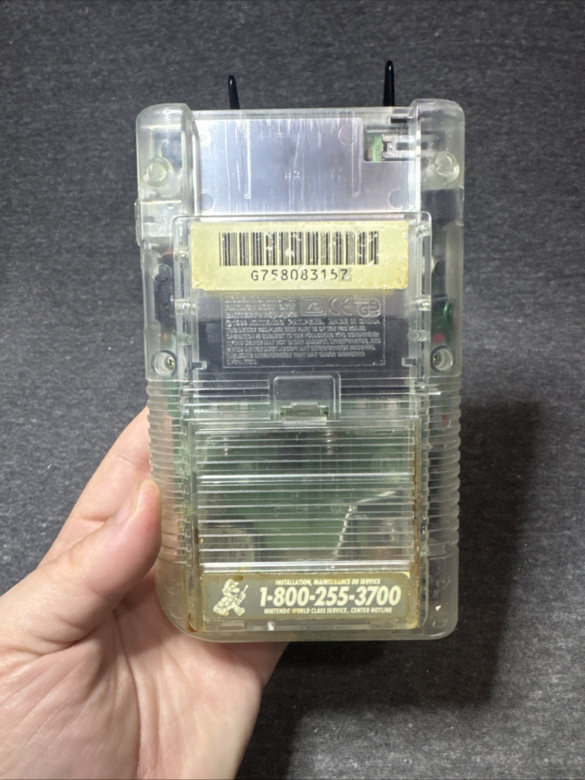 Nintendo Gameboy Clear Transparent Play It Loud DMG-01 And Case 3