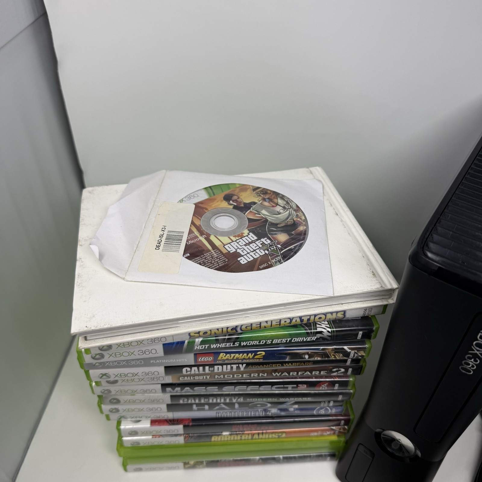 Xbox 360 S 320GB Console Bundle 15+ Games 2 OEM Controllers Tested Working