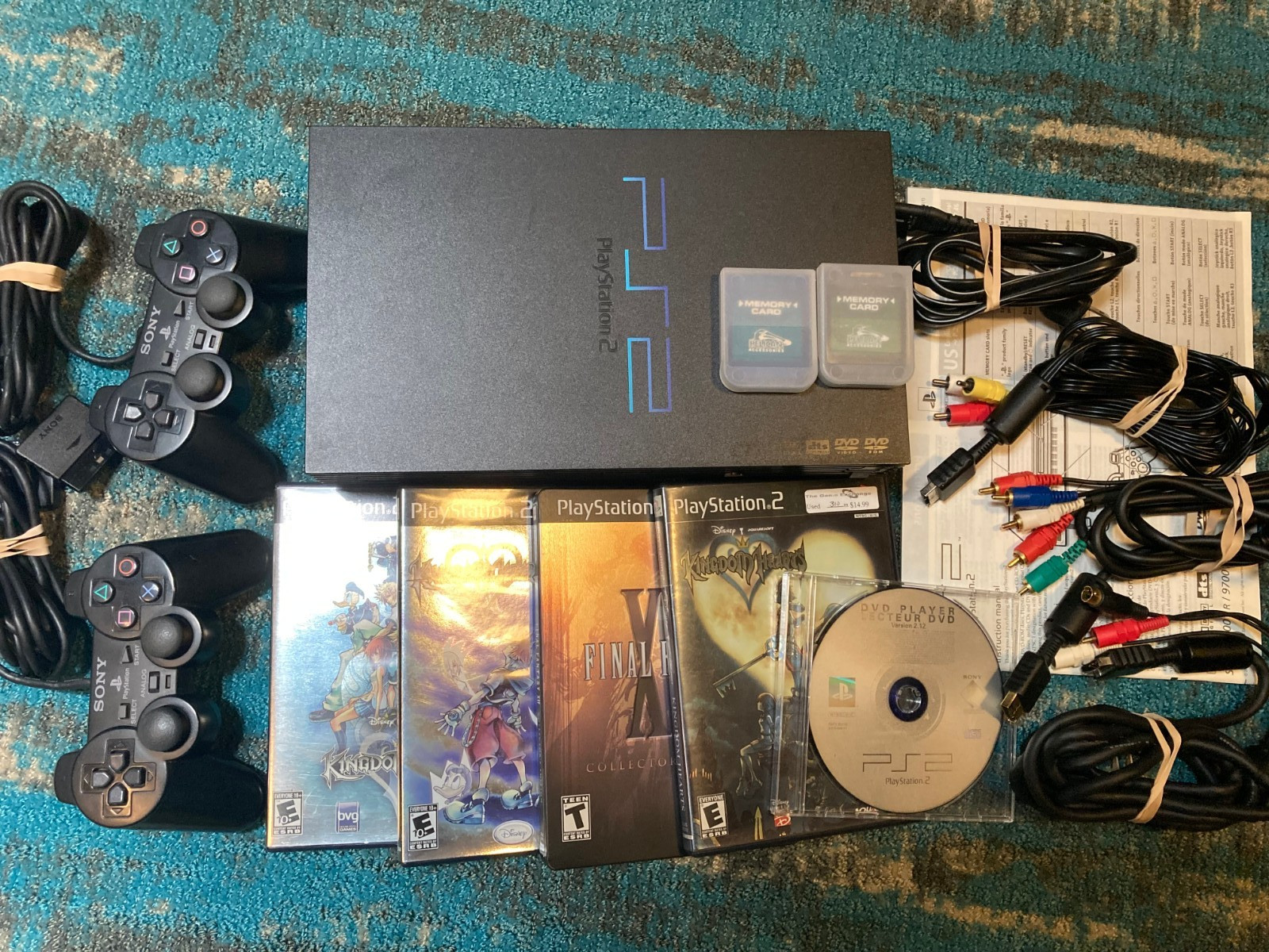 Sony PlayStation 2 PS2 Console w/ Manual Games Controllers Component WORKS READ