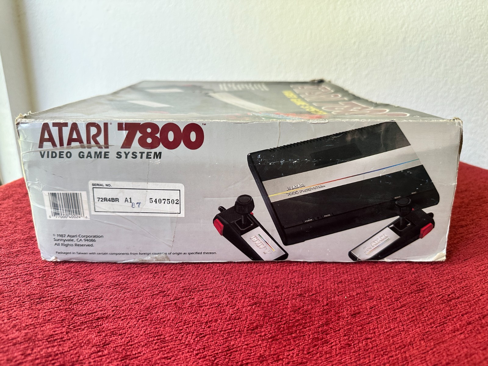 Vintage Atari 7800 Video Game Console Complete In Box 2 Controllers Works Great!