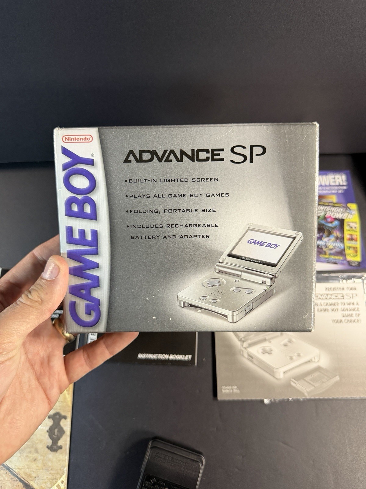Platinum Nintendo Game Boy Advance SP (AGS-001) Complete In Box Tested & Working