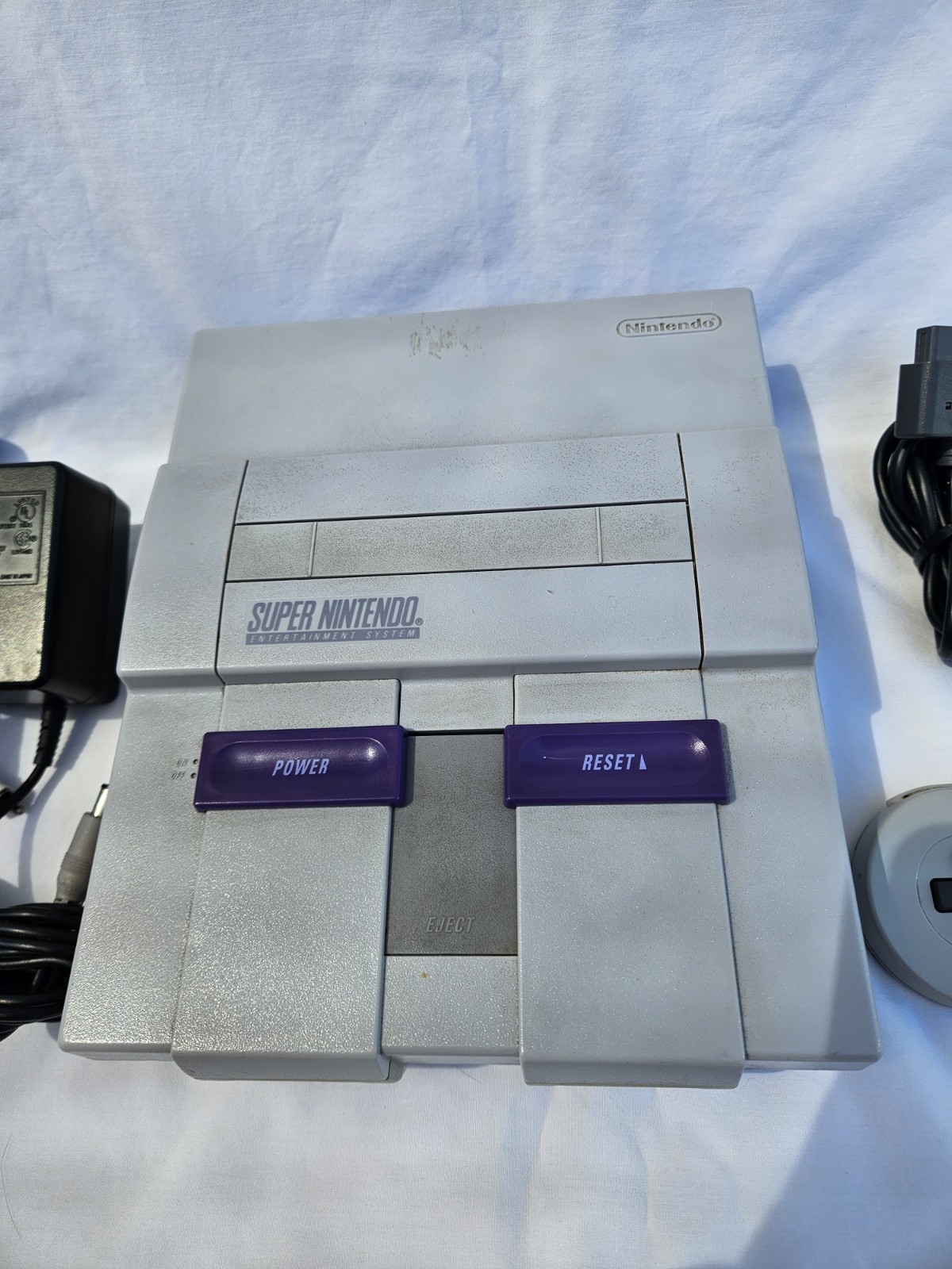 Super Nintendo SNES Console System Bundle w/OEM Controller Cables Game WORKING