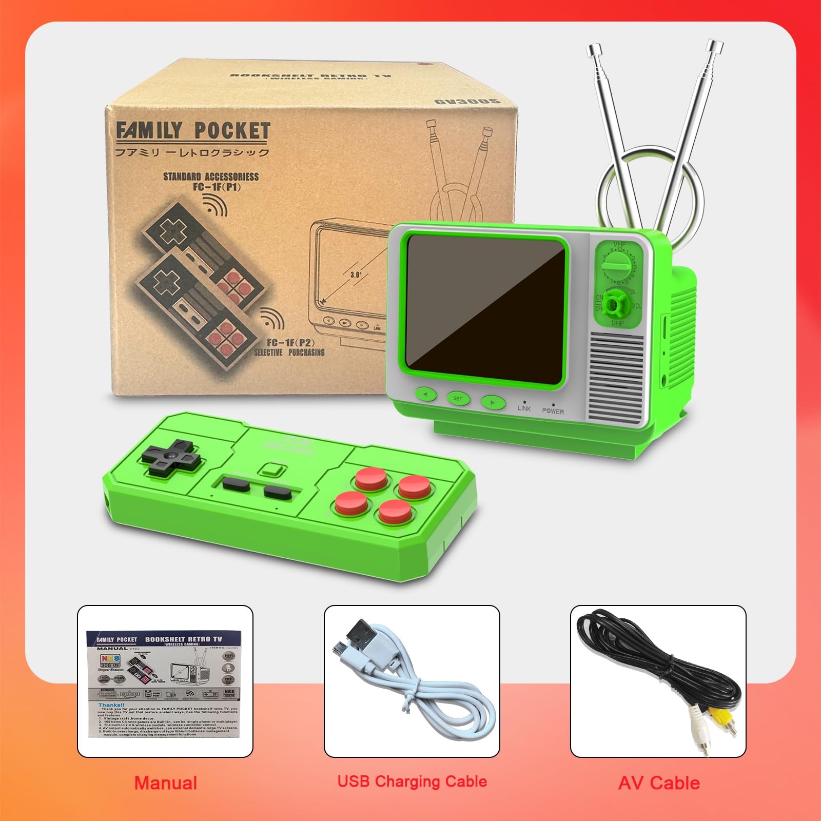 EASEGMER Retro Handheld Game Console with 168 Classic Games, Mini TV Style, 3…