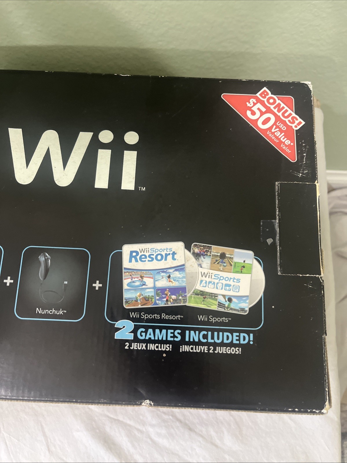 Nintendo Wii Console Bundle RVL-001 Black. Two Remotes, 3 Games With All Cords.