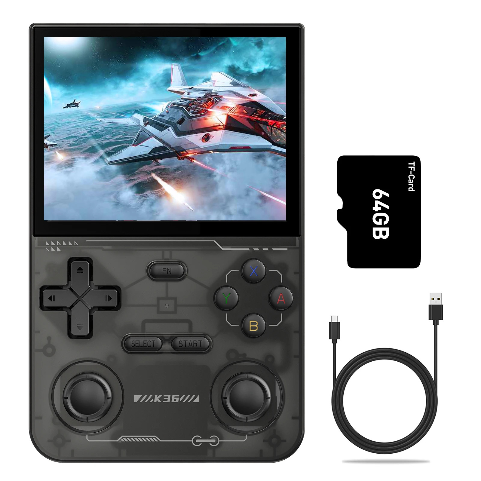 K36 Portable Handheld Game Console 3.5» IPS Screen Dual Joystick 16000 + Games