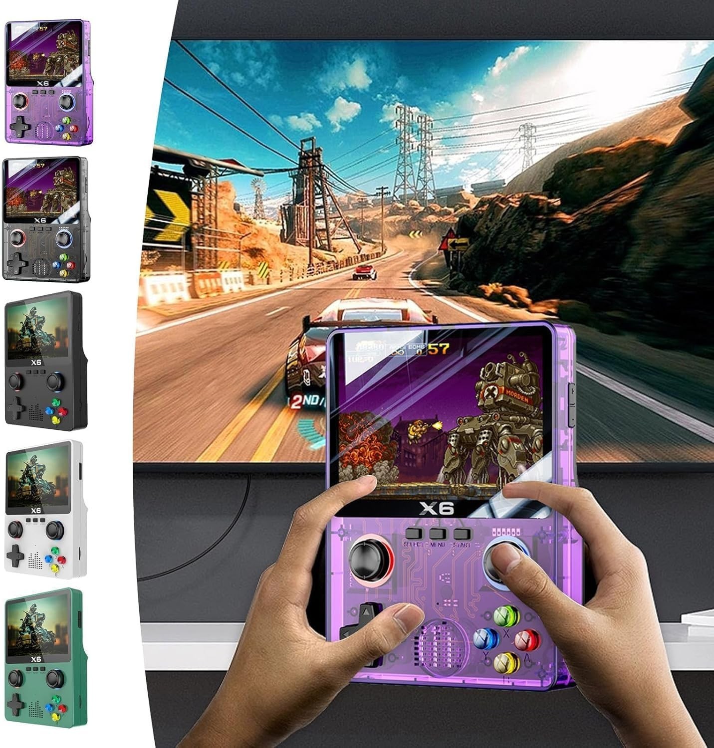 𝐗-𝟔, 3.5 inch Retroblast Console Handheld, 640×480 Resolution, Black Color