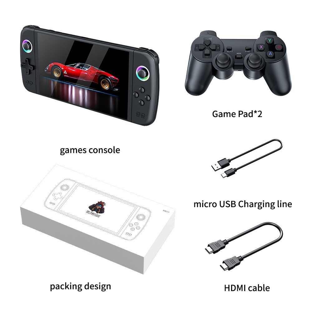 7″ M27 large screen handheld game console connected to TV for home use 64/128GB