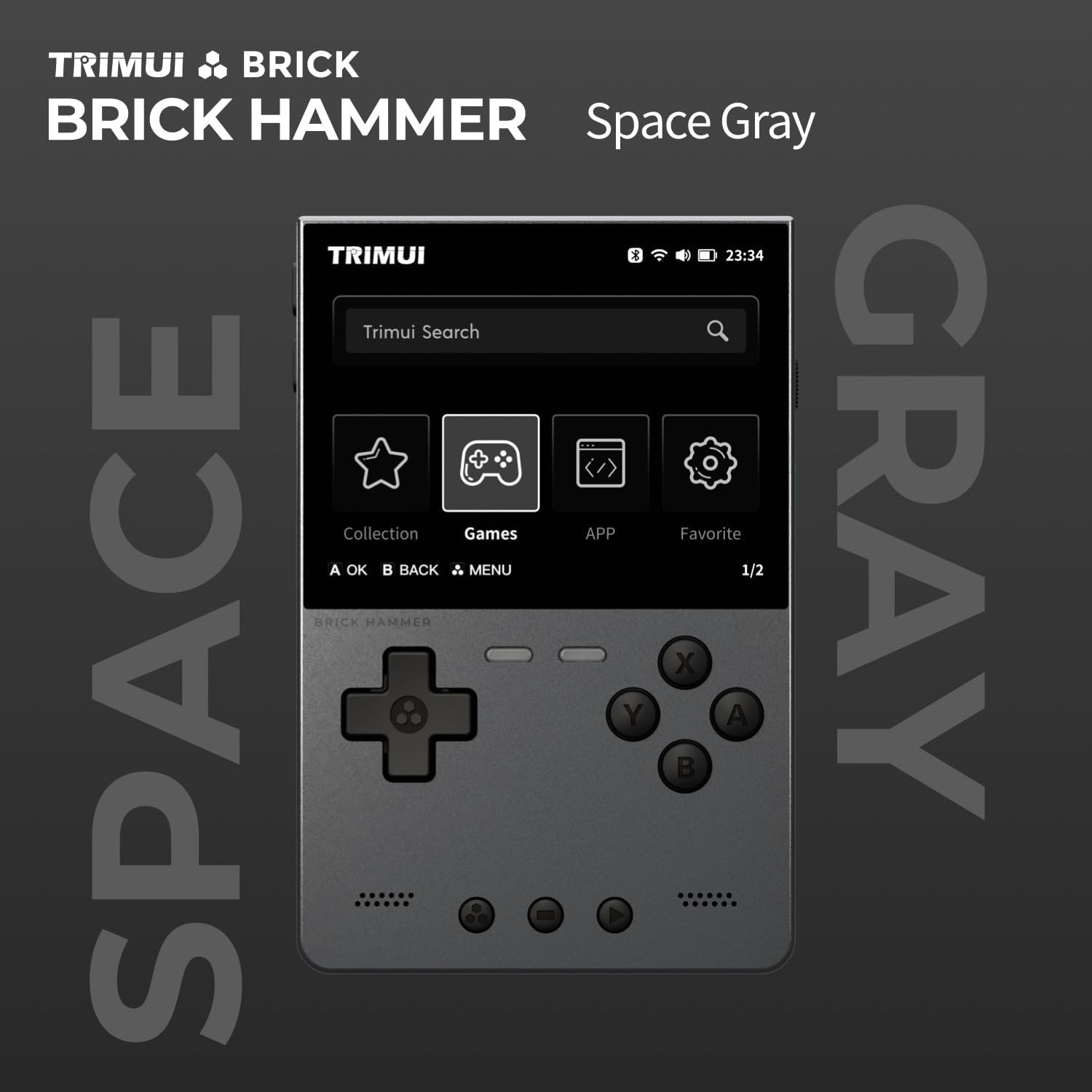 Trimui Brick Hammer Game Consoles,3.2 Inch IPS Screen Classic System and 3000Mah