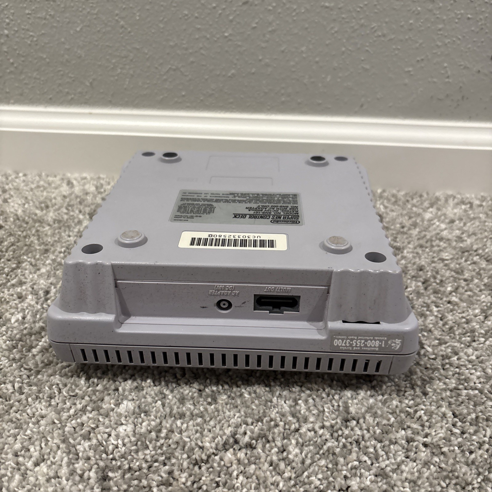 Super Nintendo Entertainment System SNES Jr. Console SNS 101 Tested & Works Auth