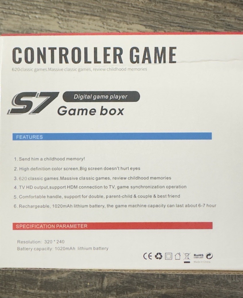 S7 Game Box 620 Classic Games TV HD HDMI Connection NEW