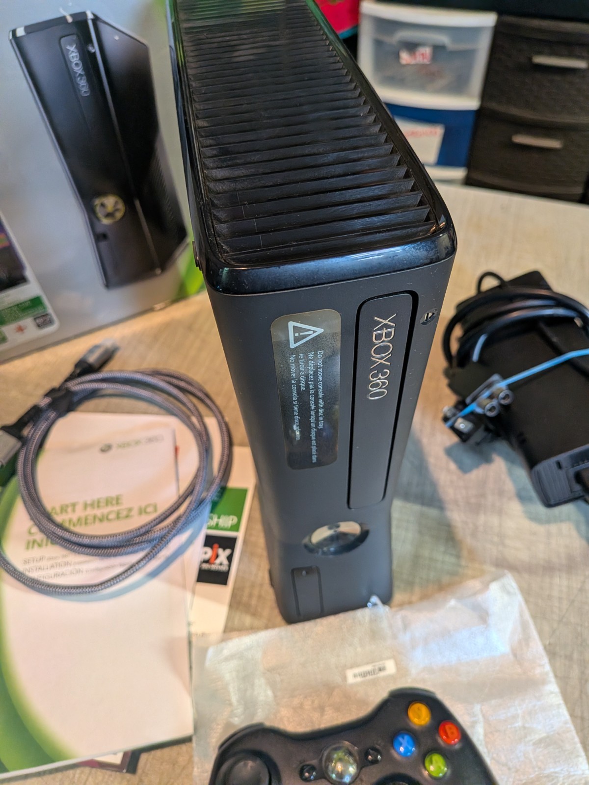 Xbox 360 S 250GB (Slim) Complete in Box Bundle! Controller & Cords w/ WARRANTY!