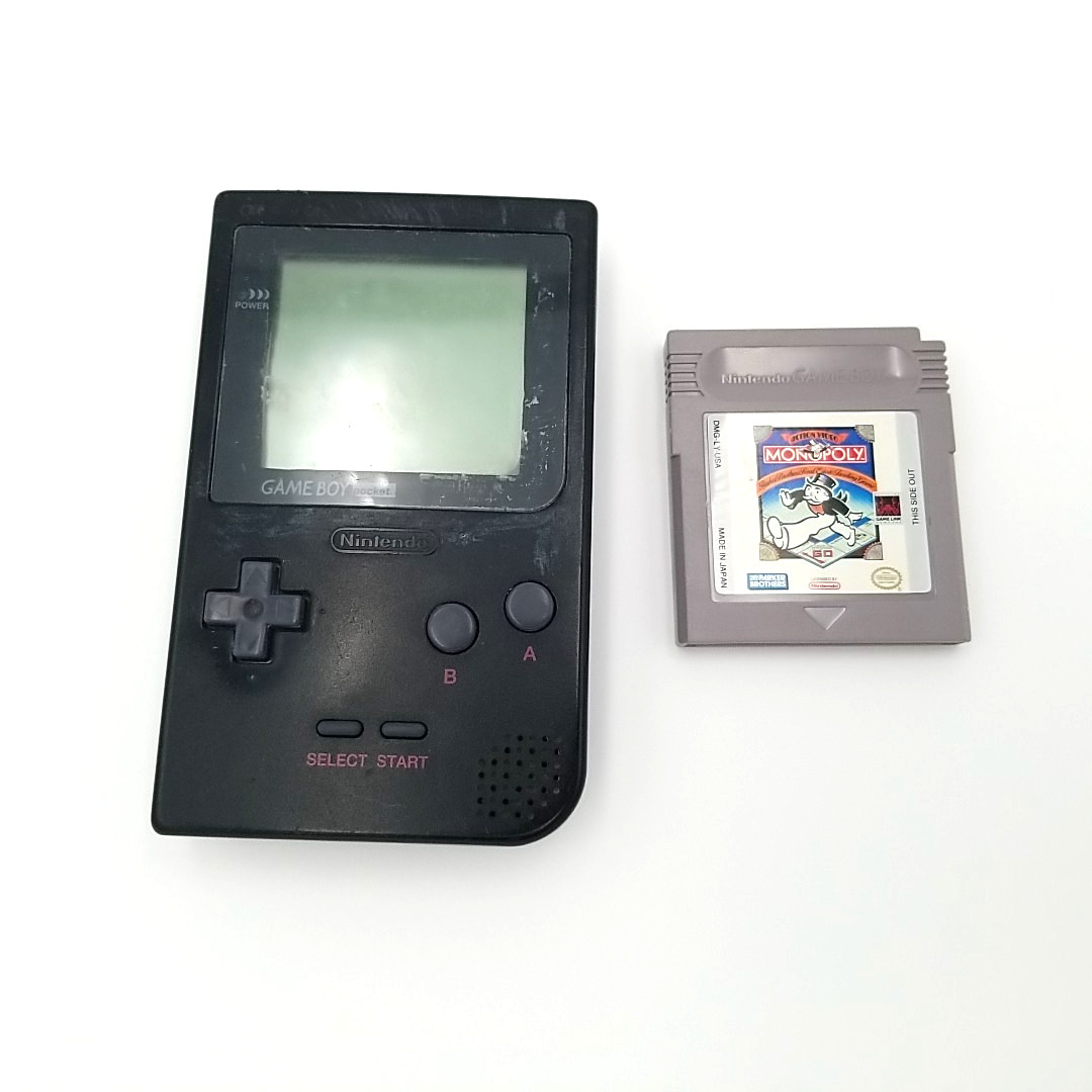 Nintendo Game Boy Pocket Black MGB-001 Handheld Console w/ Monopoly Tested Works