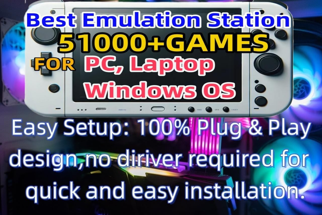 512GB Retrobat Game System for Handheld Consoles, Windows OS, Batocera System Em