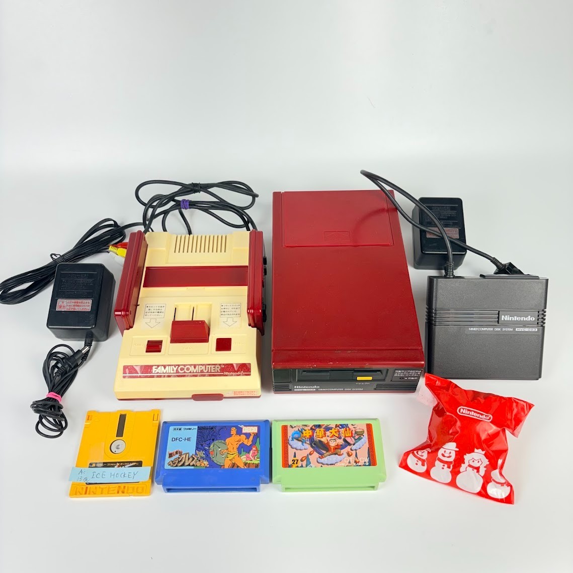 Nintendo Famicom HVC-001 AV Mod Console + Disk System & Games | Tested NTSC-J