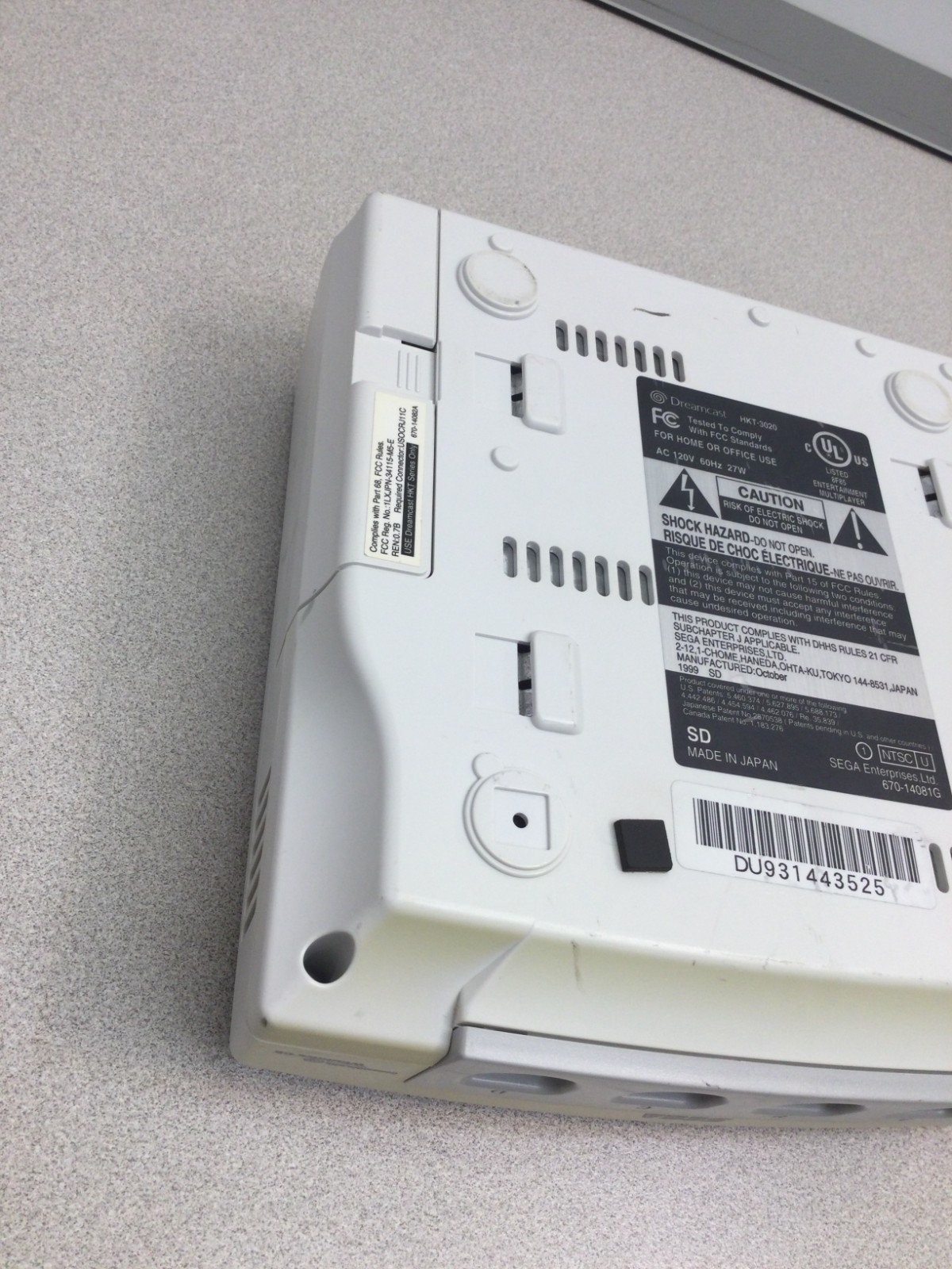 Sega Dreamcast HKT-3020 White Console Only Power Tested