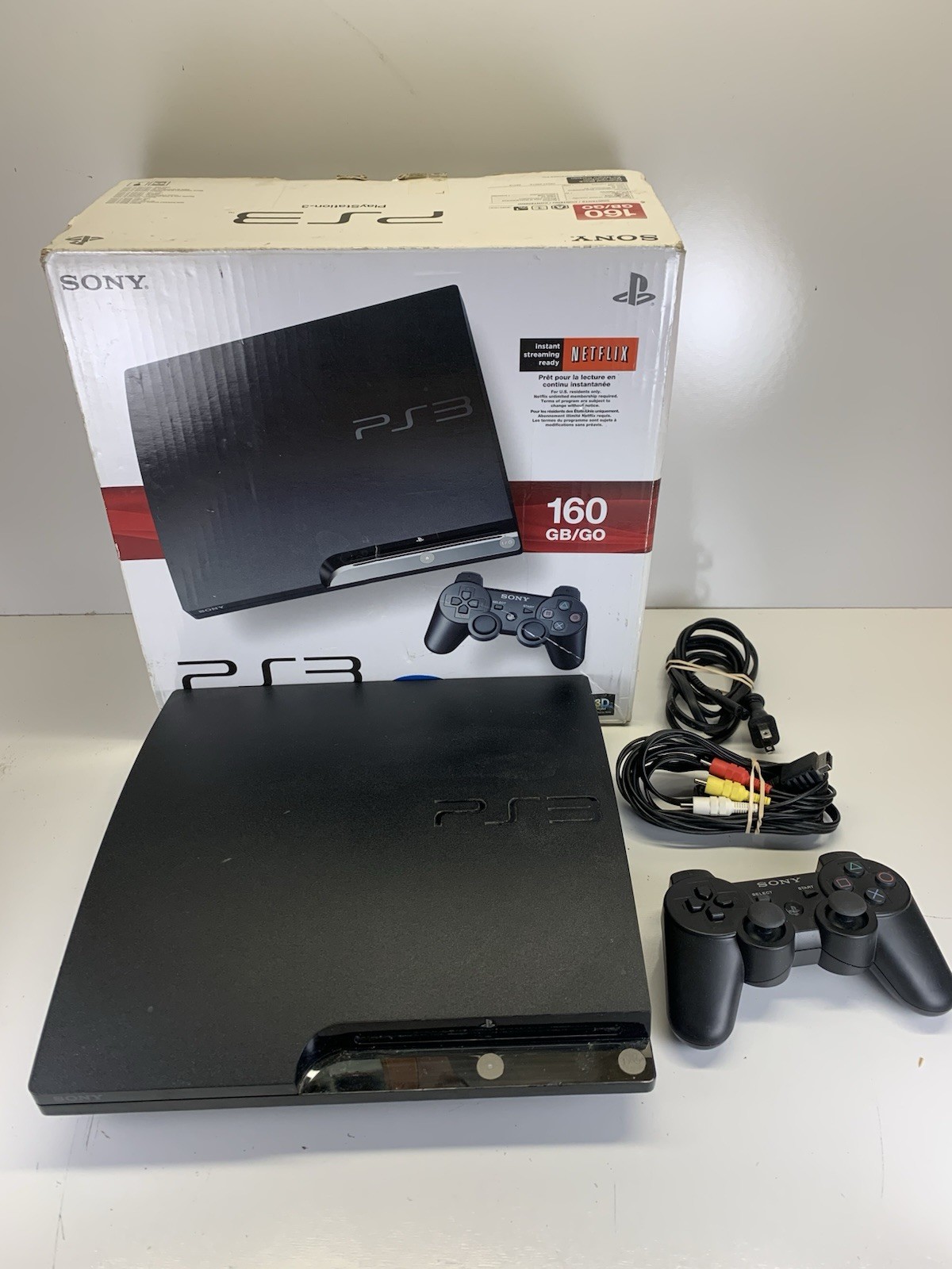 Sony PlayStation 3 PS3 Slim 160GB CECH-2501A Console Bundle w/ Original Box