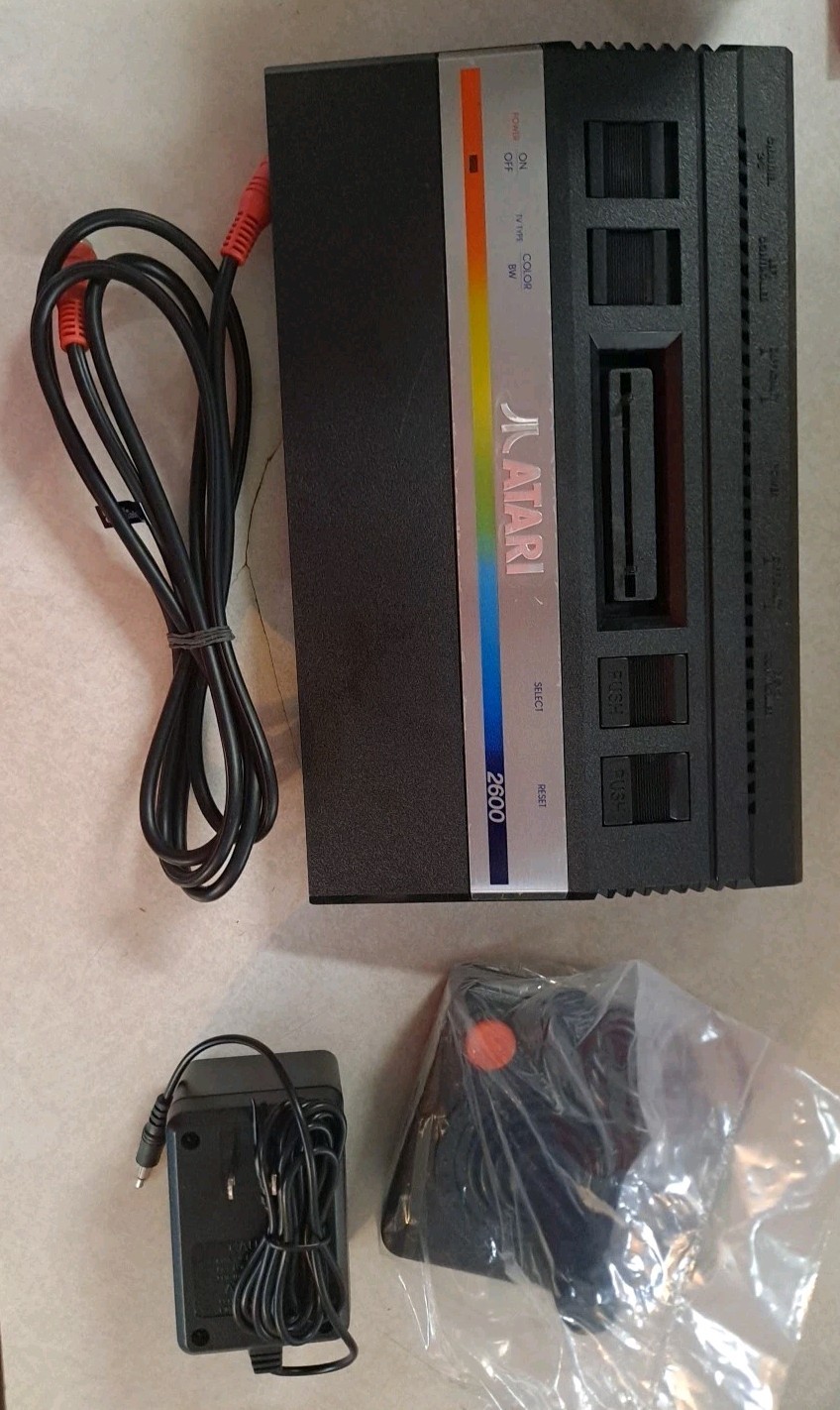 Atari 2600 Junior Jr. Rainbow Console + Hookups + Controller Working Console