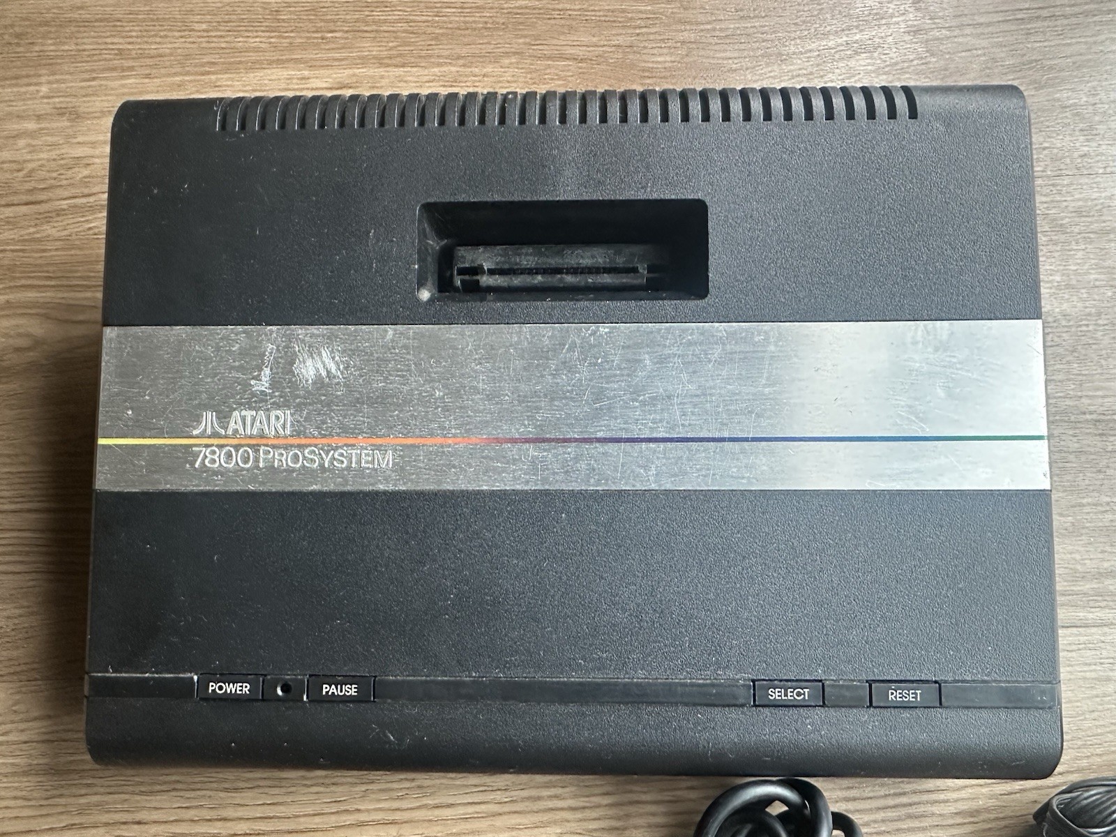 Atari 7800 ProSystem Black Silver Console w/ Paddle Controller Vintage