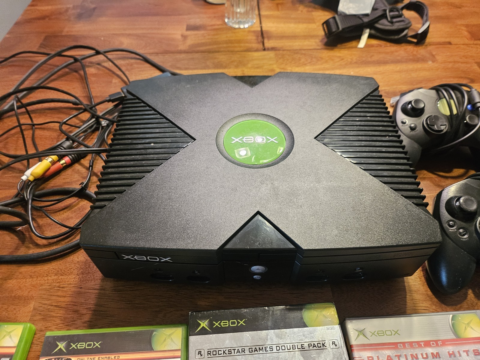 Original Microsoft Xbox Console BUNDLE Controllers/Games/Cables Tested/Working!