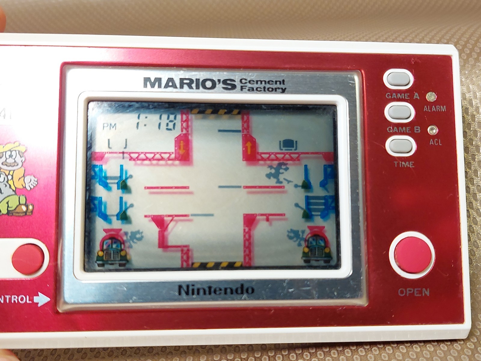 Nintendo Game & Watch Mario’s Cement Factory Handheld Console Works