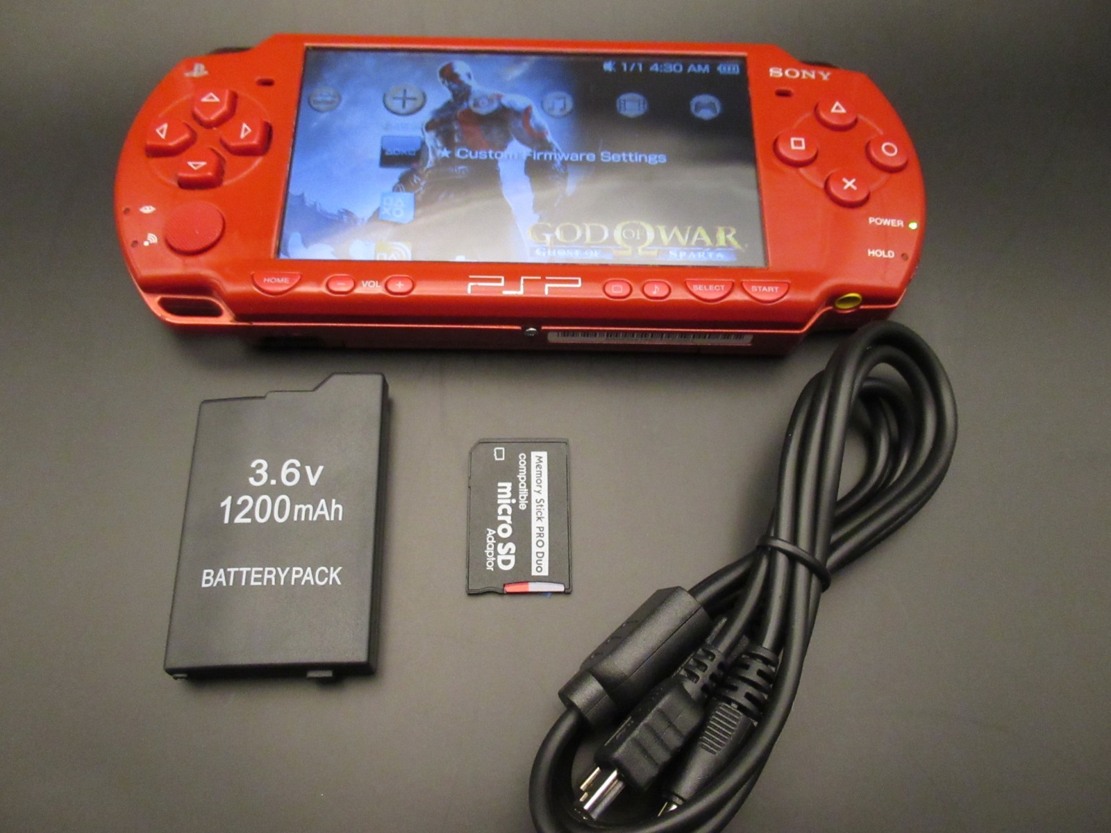 Sony PSP 2001 64Gb God of War Limited Special Edition TESTED, V.G. RARE, ARK-4!