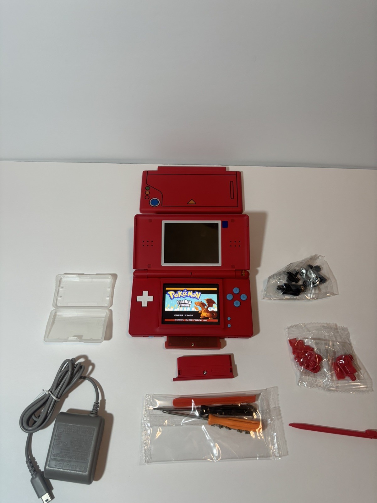 Nintendo DS Lite Pokedex With Charger and Pokemon firered