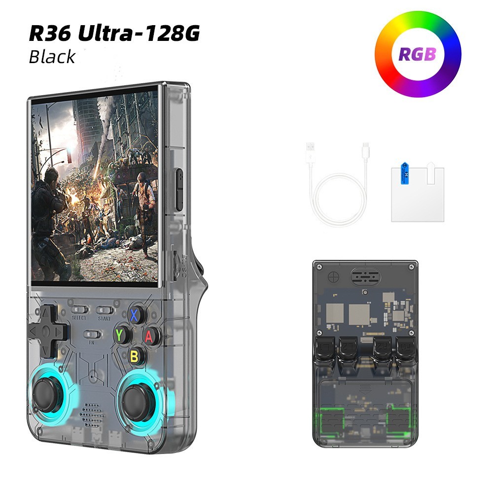 R36 Ultra Retro Handheld Game Console 4 Inch Open-Source Linux System 64GB-128GB