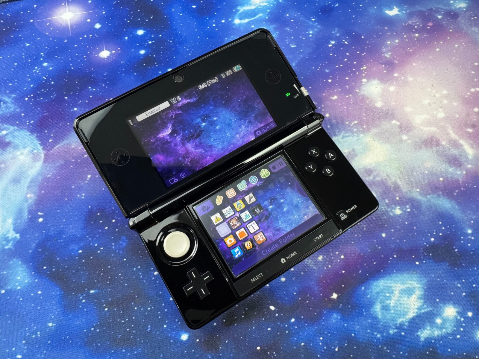 USB INBUILT CAPTURE CARD Clear Black Original Nintendo 3DS Console REGFREE