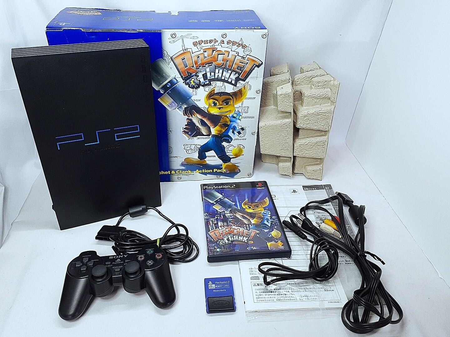 PS2 Ratchet & Clank Action Pack Console Memory set Boxed CIB NTSC-J Tested
