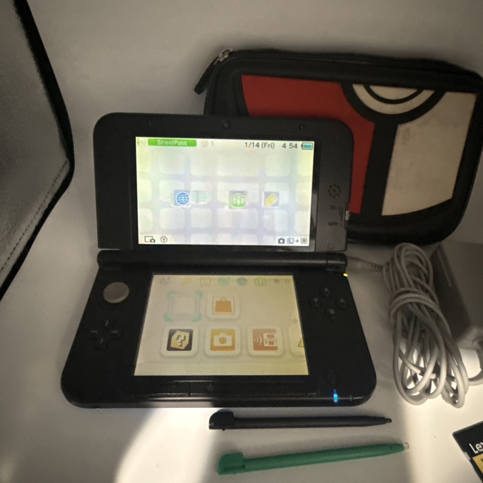 Nintendo 3DS XL Blue Console Bundle: Case, Charger, 4GB SD Card, Stylus, 2 Games