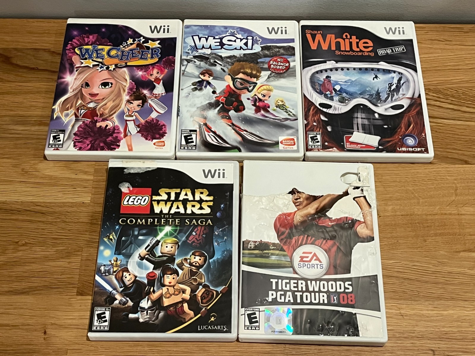 Nintendo Wii Bundle RVL-001 Console, Remote + Nunchuk, 5 Games, Cables – Tested