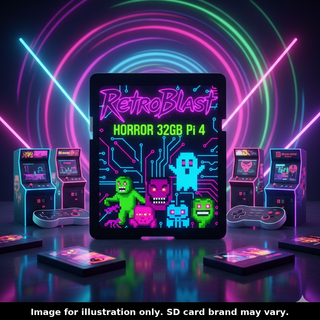 RetroBlast Horror Standard 32GB Raspberry Pi 4 Micro SD Card Plug & Play