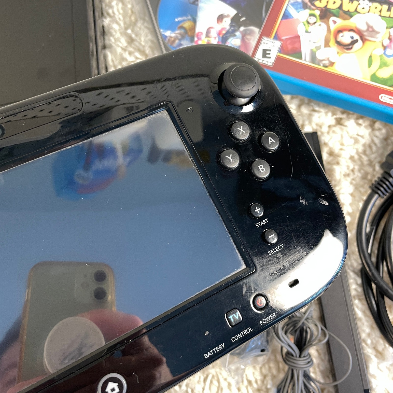 Nintendo Wii U 32GB Deluxe Black WUP-101(02) Console Bundle 3 Games Read