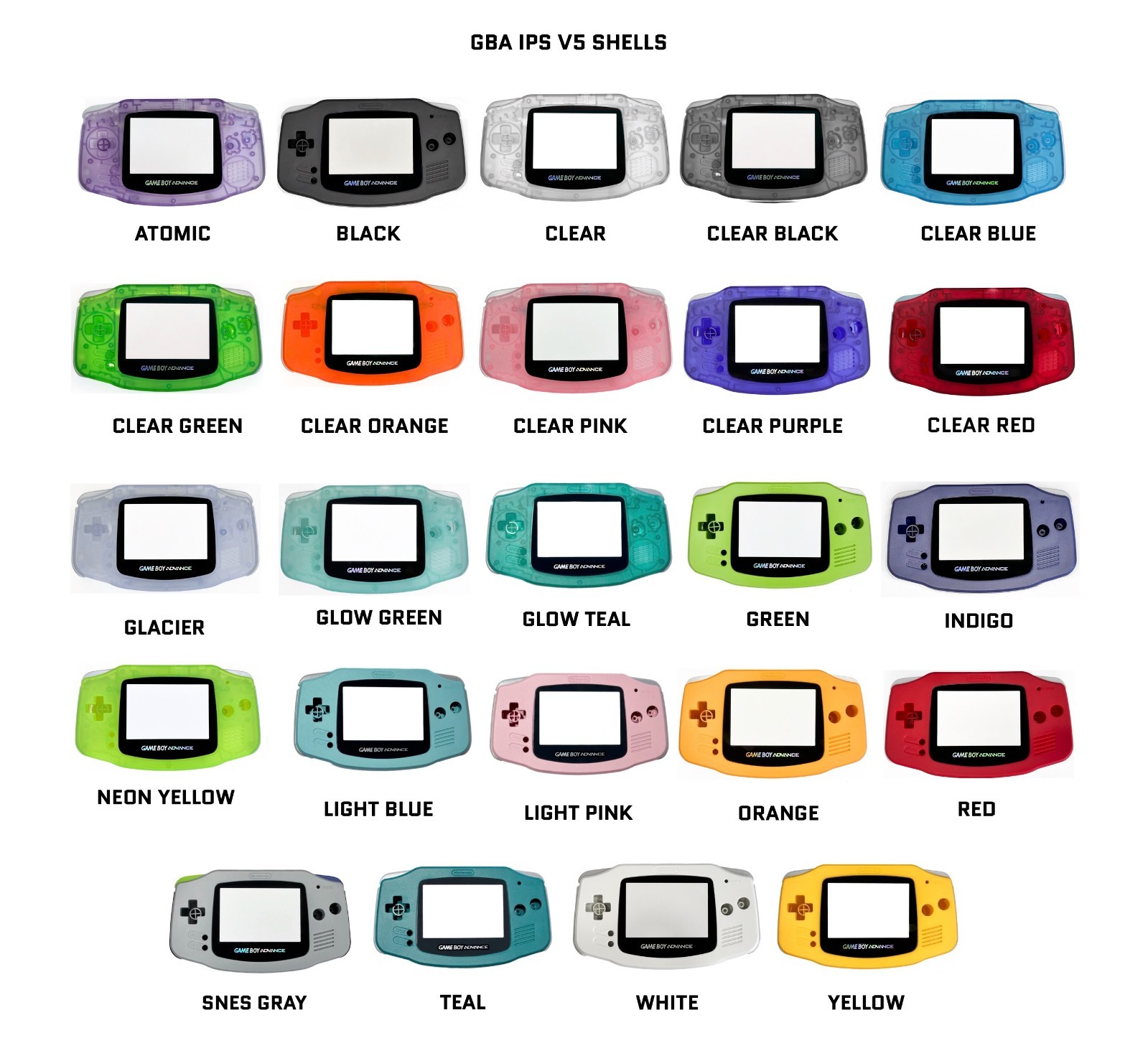 Nintendo Game Boy Advance GBA Backlight Backlit IPS LCD System PICK YOUR COLOR!