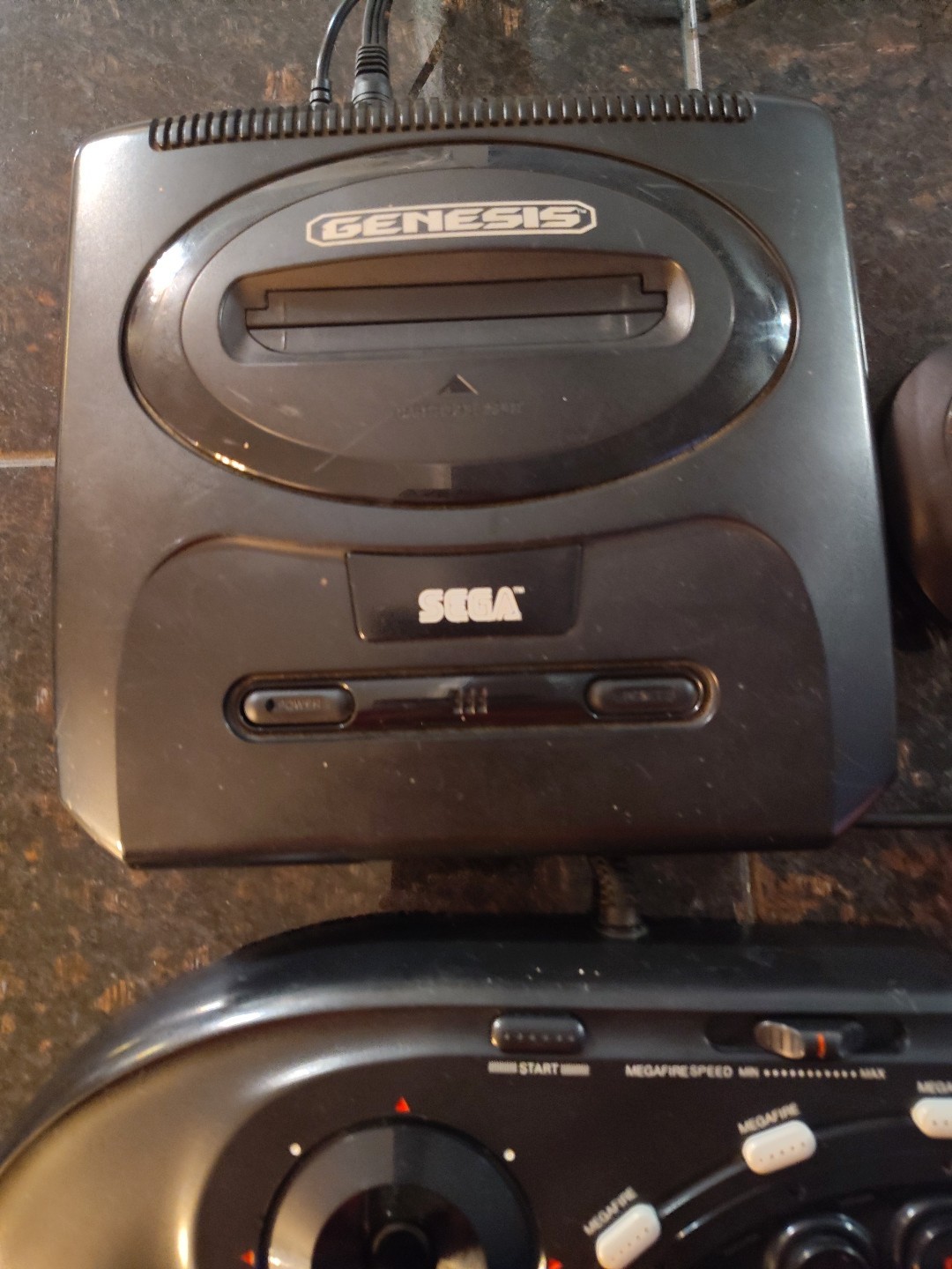 Sega Genesis Console 1 Controller 1 Arcade Stick NBA Jam TE And All Cables Read