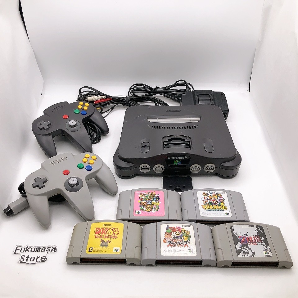 Nintendo 64 Console Black Controller N64 Made in Japan Tested