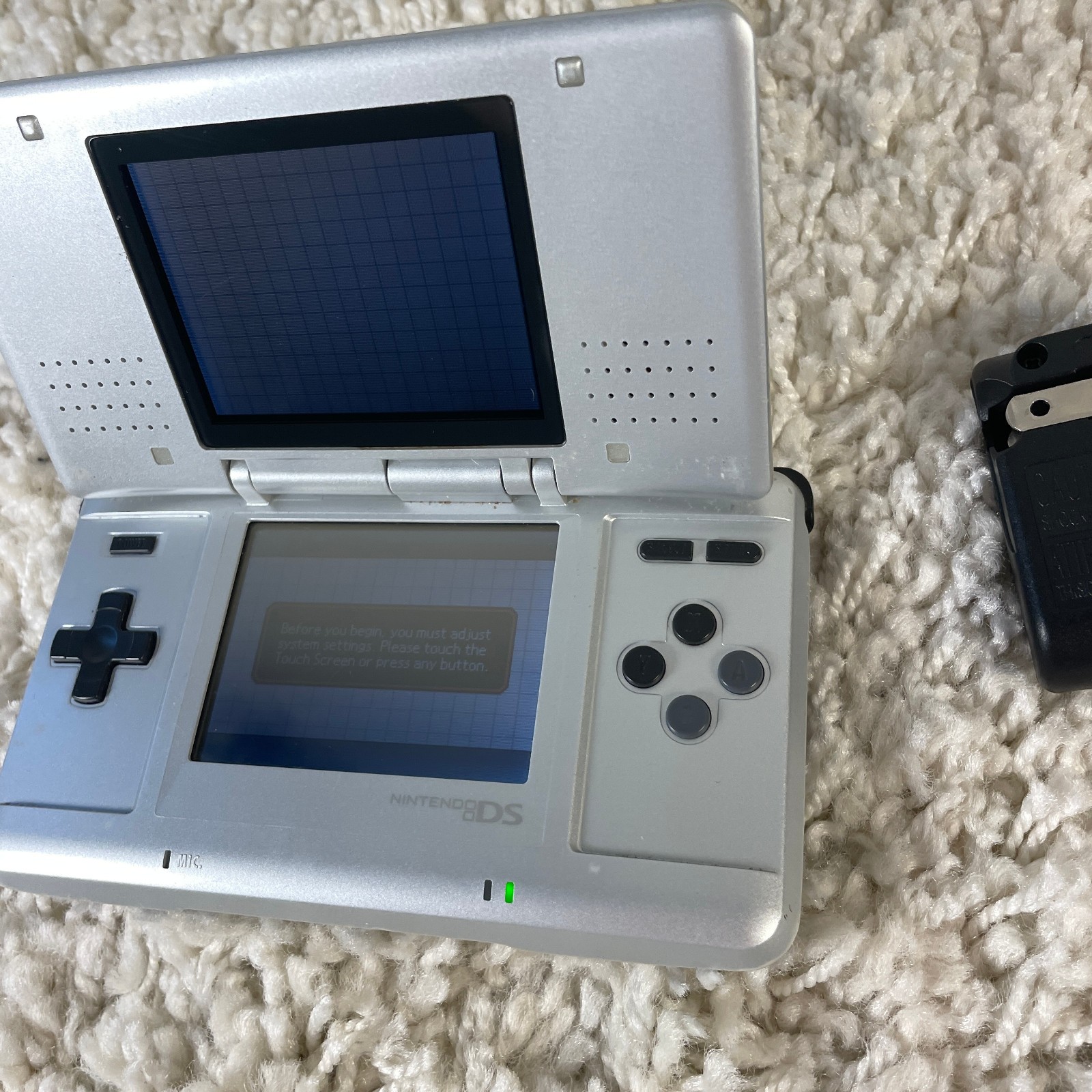 Nintendo DS Original NTR-001 Titanium Silver Handheld Console System Tested