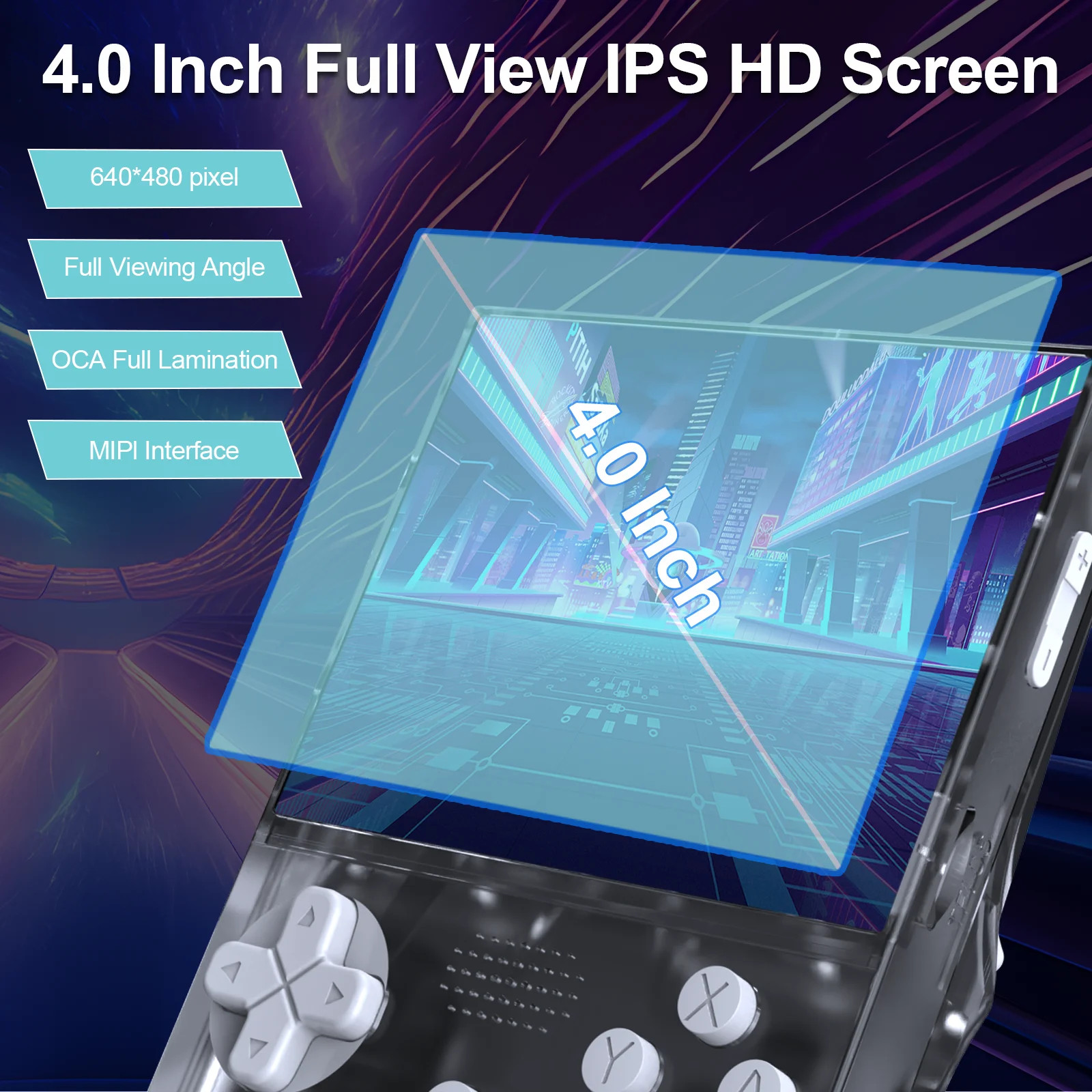 Handheld Game Console with 8000+ Classic Games, 128GB SD Card, 3.5” IPS Screen,