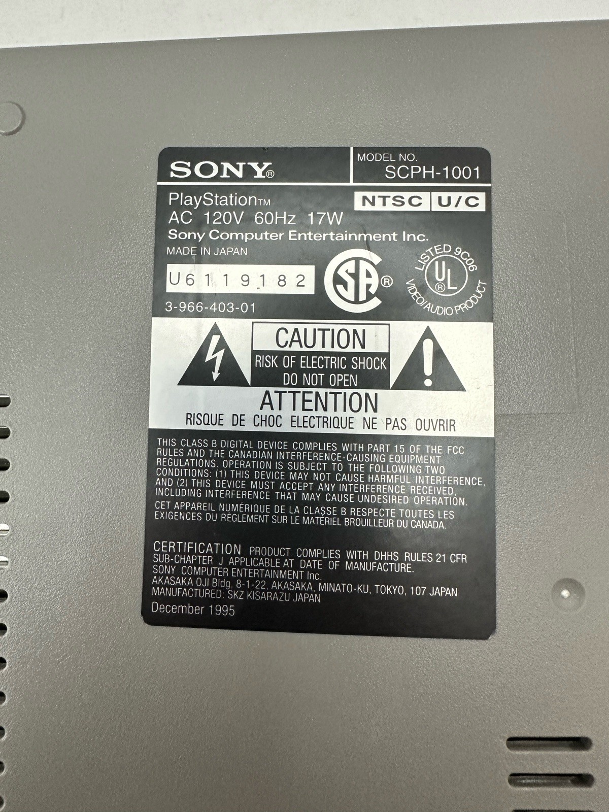 Sony PlayStation 1 PS1 Console SCPH-1001 Tested Working w/Cords & Controller