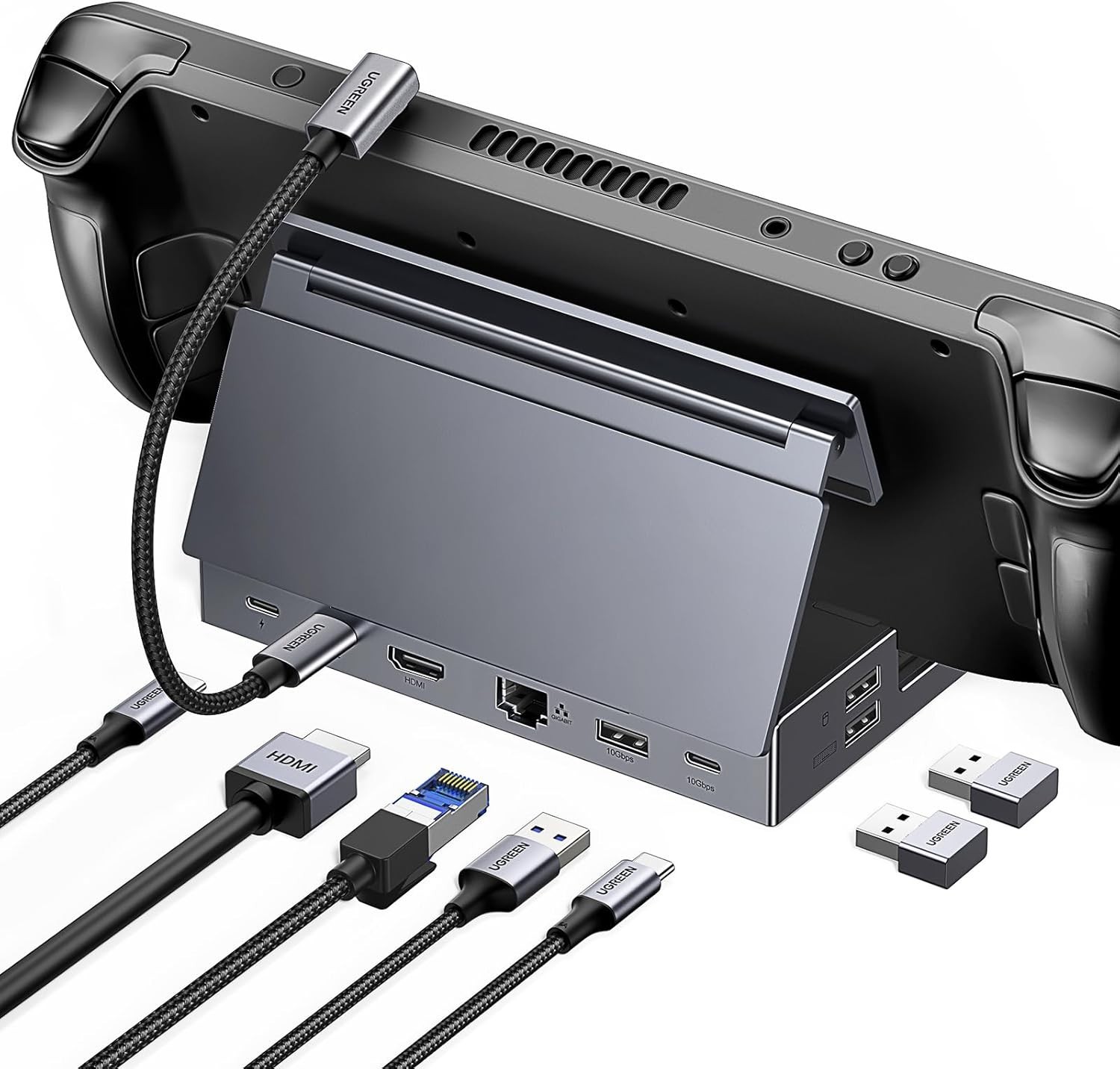Compact 4K HDMI & USB-C Dock for Steam Deck, ROG Ally, and Legion Go – 9-in-1