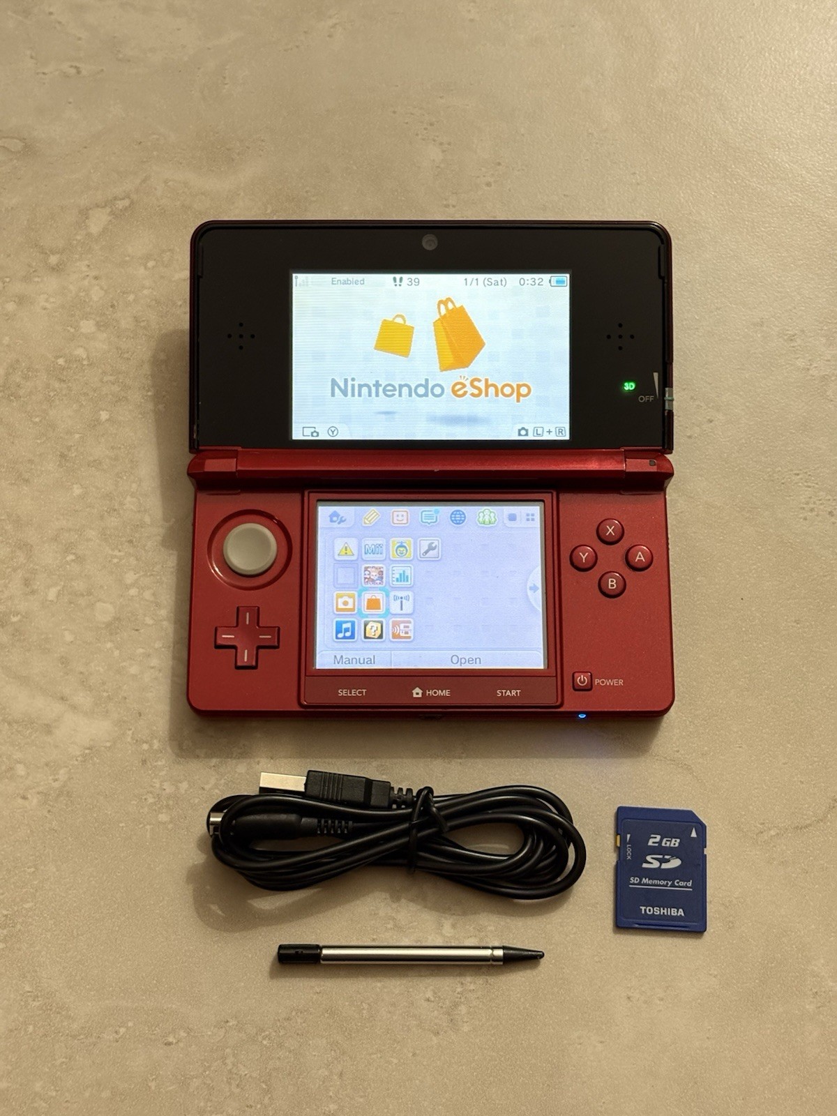 Nintendo 3DS Gundam Char Edition – Region Free Console | 2GB + Charger | US Ship